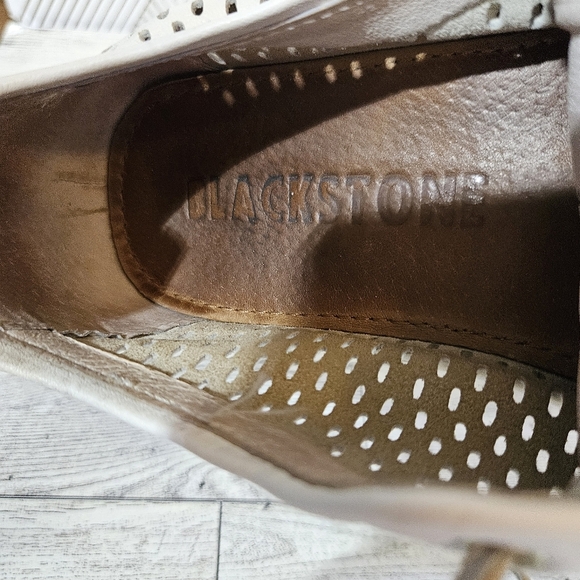 Blackstone PL87 Perforated White Leather Low Top Sneakers Size 40 - Picture 8 of 9
